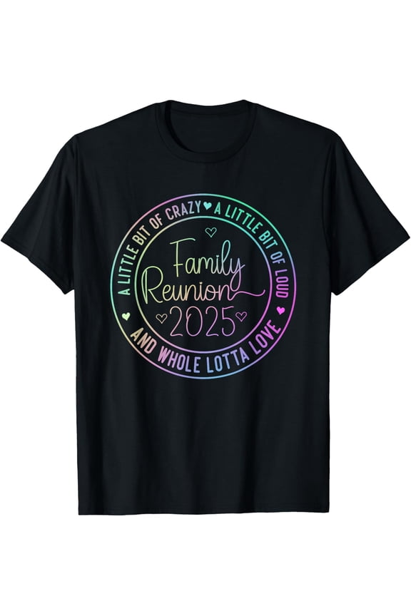 Family Reunion 2025 Matching Family Trip Summer Vacation T-ShirtMen and women, Black T-shirt, size: Extra large