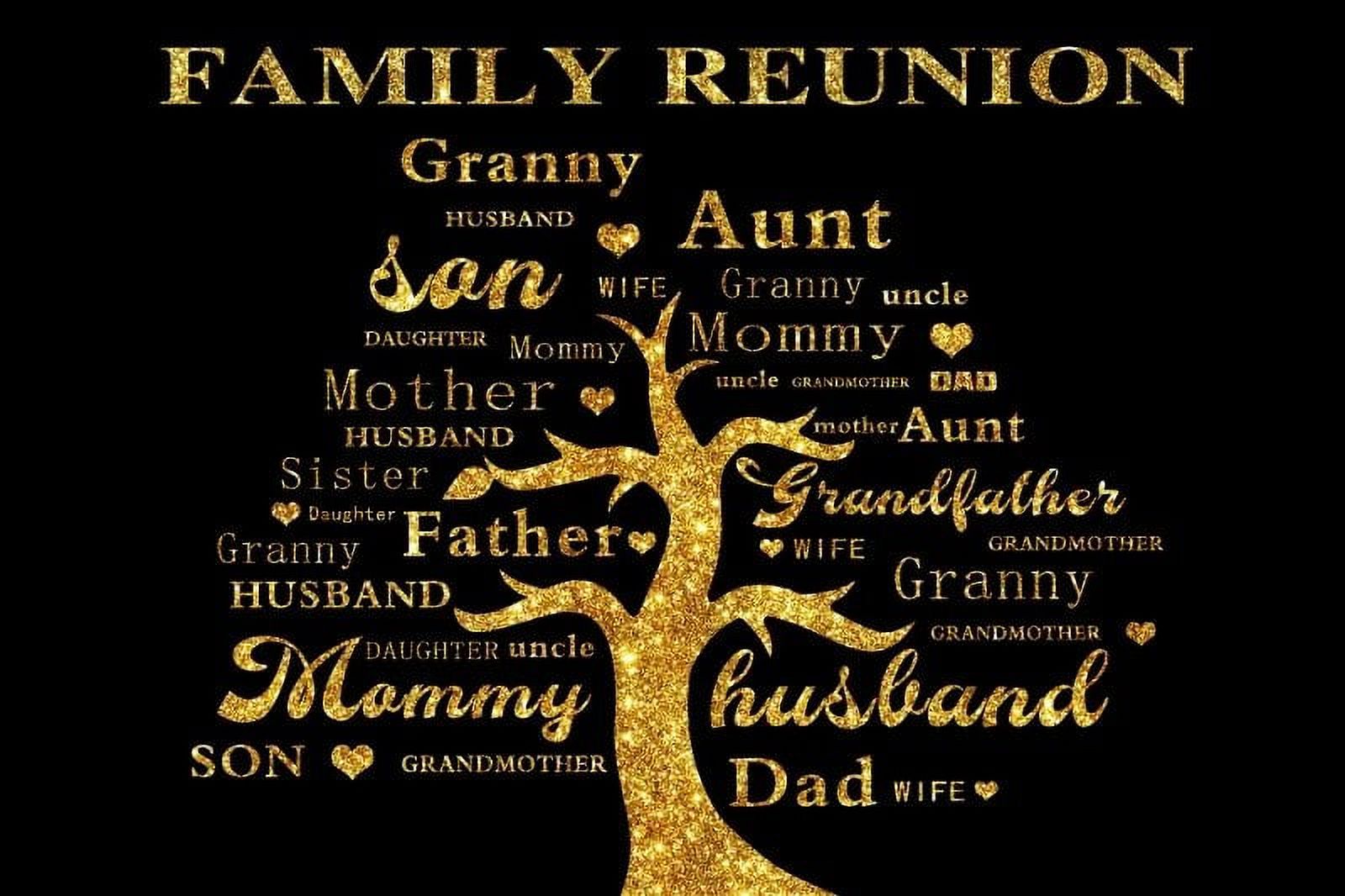 Family Reunion Backdrop Family Tree Eucalyptus Leaves Gathering Gold ...