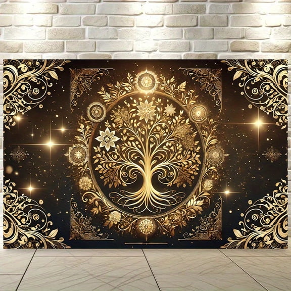 Family Reunion Backdrop Golden Black Family Tree Reunion Photography Background Our Family Themes Moving Reunion Banner for Cake Table Decor Studio Photobooth Props Gift Favors