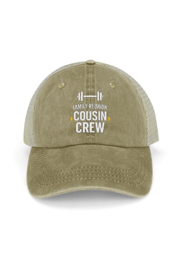Family Reunion Cousin Crew Khaki Baseball Cap for Men Women, Adjustable Snapback Hats Trucker Hat
