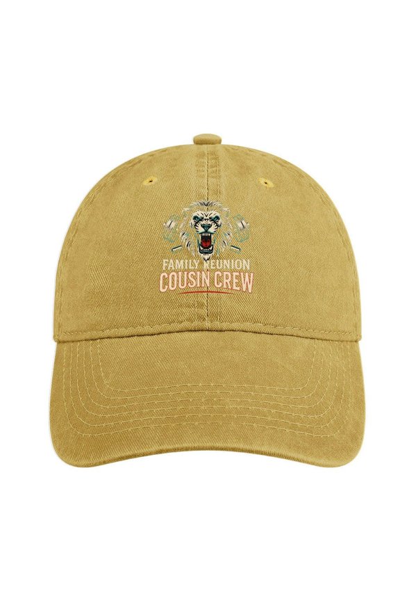Family Reunion Cousin Crew Sand Colour Baseball Cap for Men Women, Adjustable Snapback Hats Cotton Hat