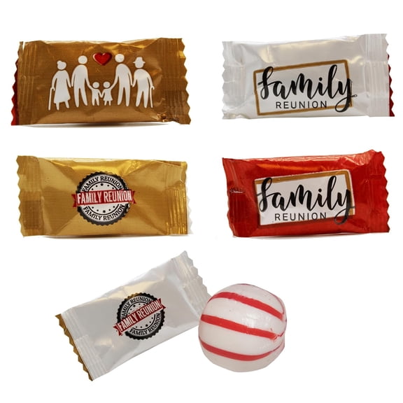 Family Reunion Peppermints 100 Count - Individually Wrapped Peppermint Candies for Party Favors, Reunion Bags, or Welcome Tables - Perfect for Weddings & Family Get-Togethers