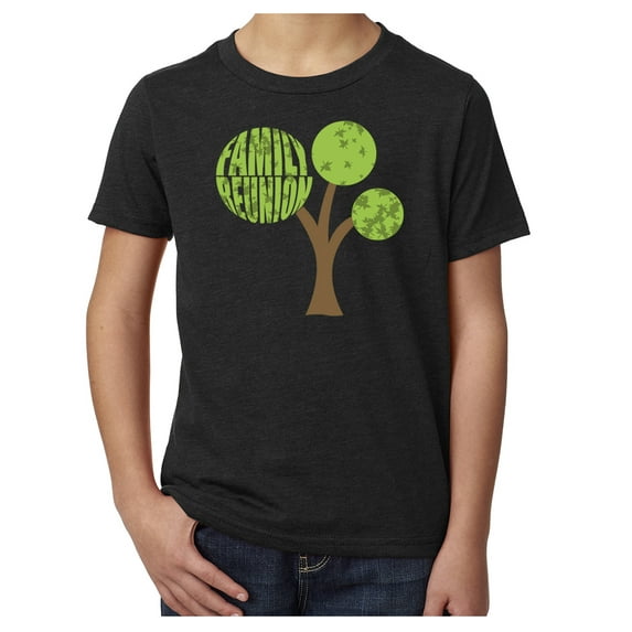 Family Reunion Tree with Year- Family Reunion youth T-shirts - Black MH200YFAM S25 S