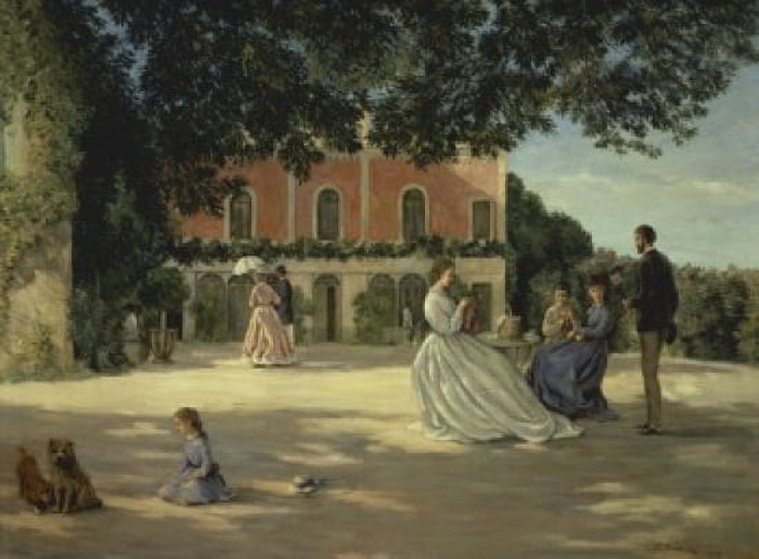 Family Reunion on the Terrace 1867 Jean Frdric Bazille (1841-1870French) Musee du Petit-Palais Geneva Canvas Art - Jean Frdric Bazille (18 x 24)