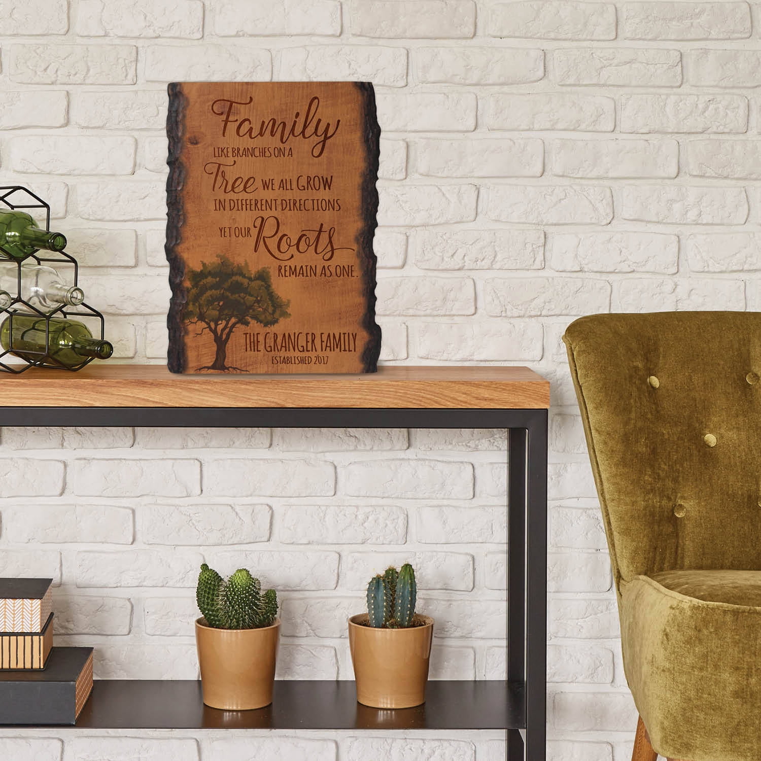 Family Roots Personalized Bark Sign