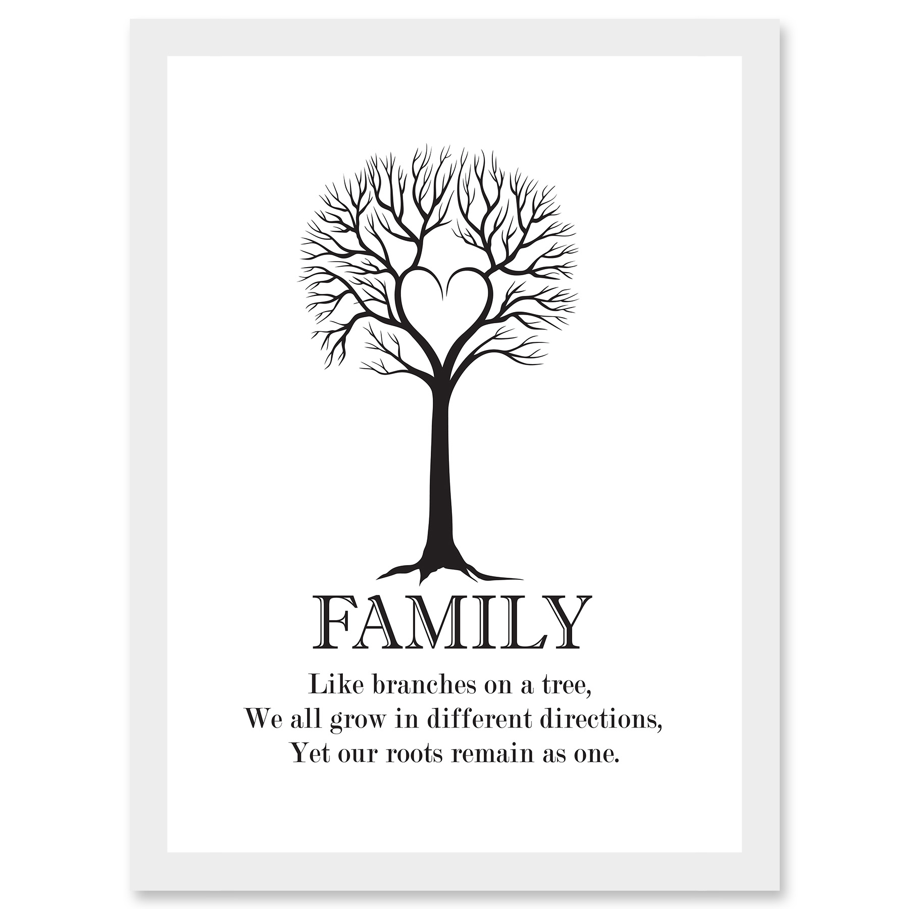 family-roots-quote-motivation-typography-b-w-heart-tree-a4-artwork-framed-wall-art-print-walmart-com for Family Free Printable Wall Art Quotes Family Roots Quote Motivation Typography B&W Heart Tree A4 Artwork Framed Wall Art Print - Walmart.com for Family Free Printable Wall Art Quotes
