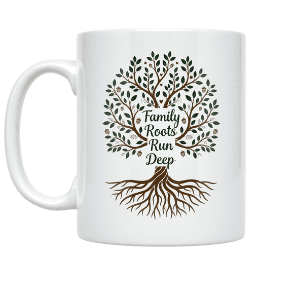 Family Roots Run Deep - Family Heritage - 11 oz Ceramic Coffee Mug