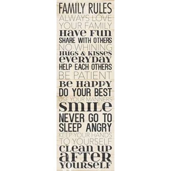 Family Rules Always Poster Print by Jace Grey