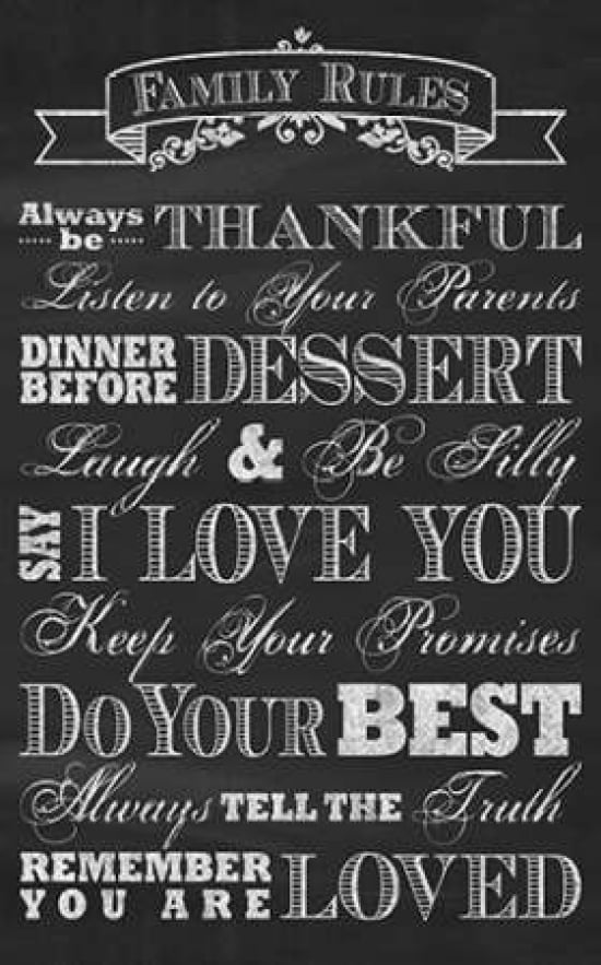 Family Rules Canvas Art - Havoc Gifts (12 x 18)