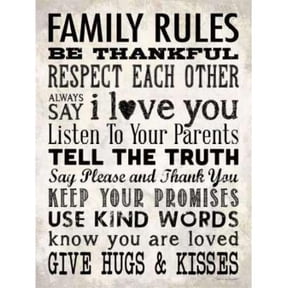 Family Rules - Cream Poster Print by Stephanie Marrott