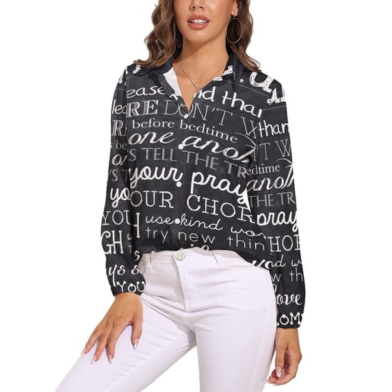 Family Rules Long Sleeve Blouse Woman Streetwear Casual Shirts Summer Oversize Woman Streetwear Clothing Birthday Present