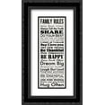 thumbnail image 1 of Family Rules Panel 2x Matted 10x22 Black Ornate Framed Art Print by Louise Carey, 1 of 2