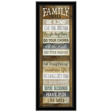 Family Rules Shutter By Marla Rae Printed Wall Art Wood Multi-Color