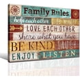 thumbnail image 1 of Family Rules Wall Art Canvas Prints for Living Room Inspirational Family Love Art Poster Multicolor Motivational Home Decor Picture Modern Rustic Wall Decor for Dining Room Framed Painting 12"x16", 1 of 3