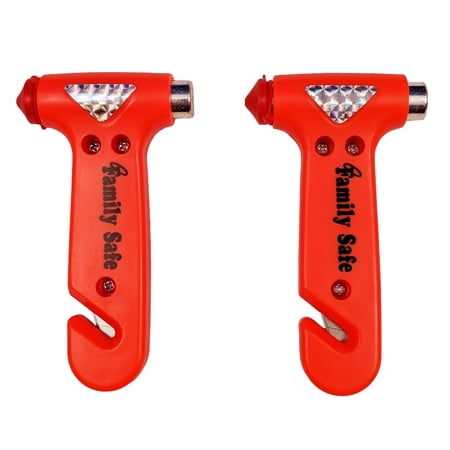 Family Safe Bright Orange Seatbelt Cutter Window Breaker Emergency Escape Multi Tool