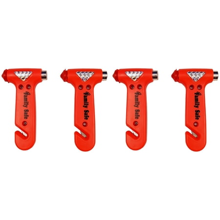 Family Safe Bright Orange Seatbelt Cutter Window Breaker Emergency Escape Multi Tool