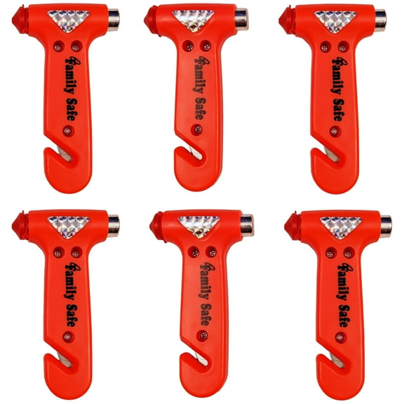 Family Safe Bright Orange Seatbelt Cutter Window Breaker Emergency Escape Multi Tool