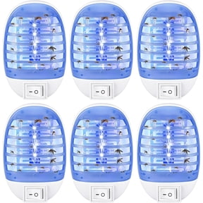 Family Safe Plug-In Indoor Bug Zapper Light, Electric Mosquito & Fruit Fly Trap for Gnats Moths, Bedroom Kitchen Nursery, 6 Pack