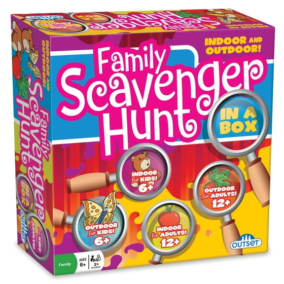 Family Scavenger Hunt In A Box - Updated Version, Outset Media, Indoor & Outdoor Game For Children & Families, Search For Objects On Your Cards, 2+ Players, Kids & Adults Ages 6+