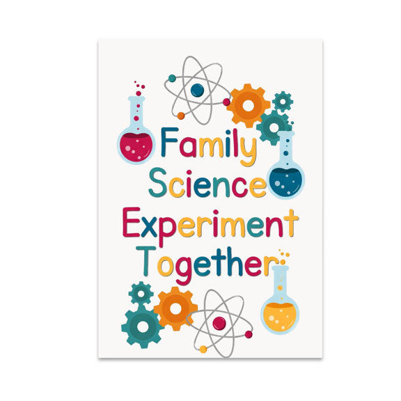 Family Science Experiment Together - Educational Family Decor - 13x19 Poster Print