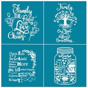 Family Self-Adhesive Silk Screen Printing Stencil Mesh Transfer for DIY Painting