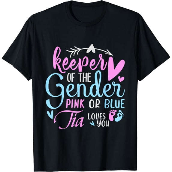 Family Shirt Keeper of the Gender Tia Loves You Baby Shower T-Shirt