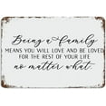 thumbnail image 1 of Family Sign Being A Family Means Sign Metal Sign with Funny Quotes Metal Sign Motivational Wall Art Rustic Metal Sign Plaque Poster,,8×12 inch, 1 of 5