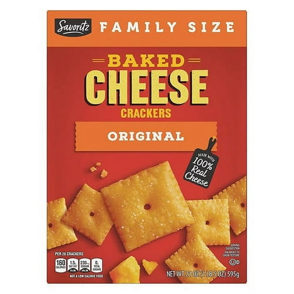 Savoritz Family Size Baked Cheese Crackers, 21 oz