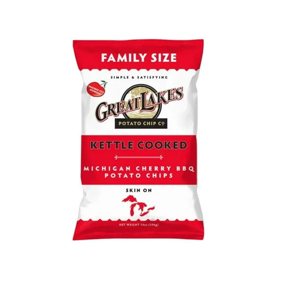 Family Size Great Lakes Potato Chips - Pack of 4 (14oz, Cherry BBQ)