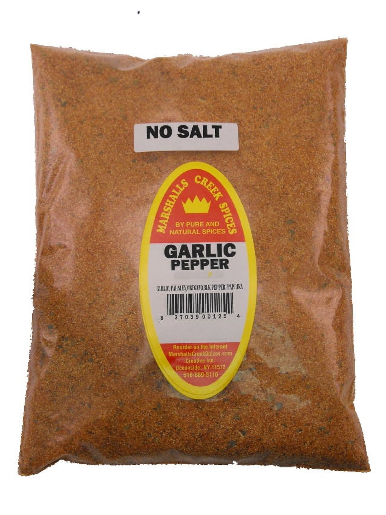 Family Size Refill Marshalls Creek Spices Garlic Pepper Blend No Salt Seasoning, 44 Ounce