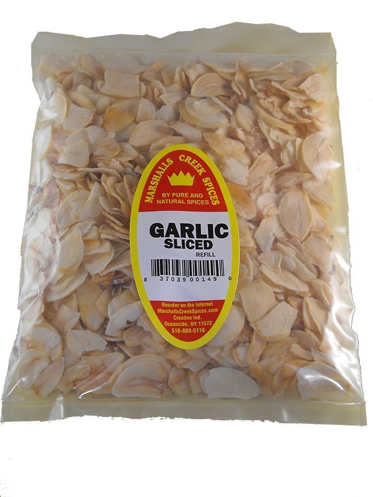 Family Size Refill Marshalls Creek Spices Garlic Sliced Seasoning, 24 Ounce