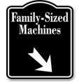 thumbnail image 1 of Family-Sized Machines 45 degree Down Right Arrow BLACK Aluminum Composite Sign, 15"x18", 1 of 9