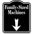 thumbnail image 1 of Family-Sized Machines Down Arrow BLACK Aluminum Composite Sign, 20"x24", 1 of 9