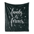 thumbnail image 1 of Family Soft Flannel Fleece Throw Blanket, Family is Forever Hand Drawn Typography with Little Hearts Poster Style, Cozy Plush for Indoor and Outdoor Use, 60" x 80", Black and White, by Ambesonne, 1 of 6