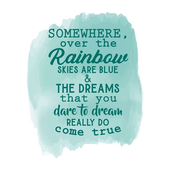 Family Somewhere Over The Rainbow Uplifting Quote Wall Decal Decoration Dreams Really Do Come True Life Inspirational Quotes Lasts Years and Easily Removable - Size: 24 In(W) x 30 In(H)
