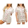 thumbnail image 1 of Family Summer Matching Sleepwear: Mommy and Me Pajamas Sea Shell Print Short Sleeve Sleeve Tops and Shorts Set, 1 of 10