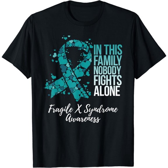 Family Support Teal Ribbon Fragile X Syndrome Awareness T-Shirt
