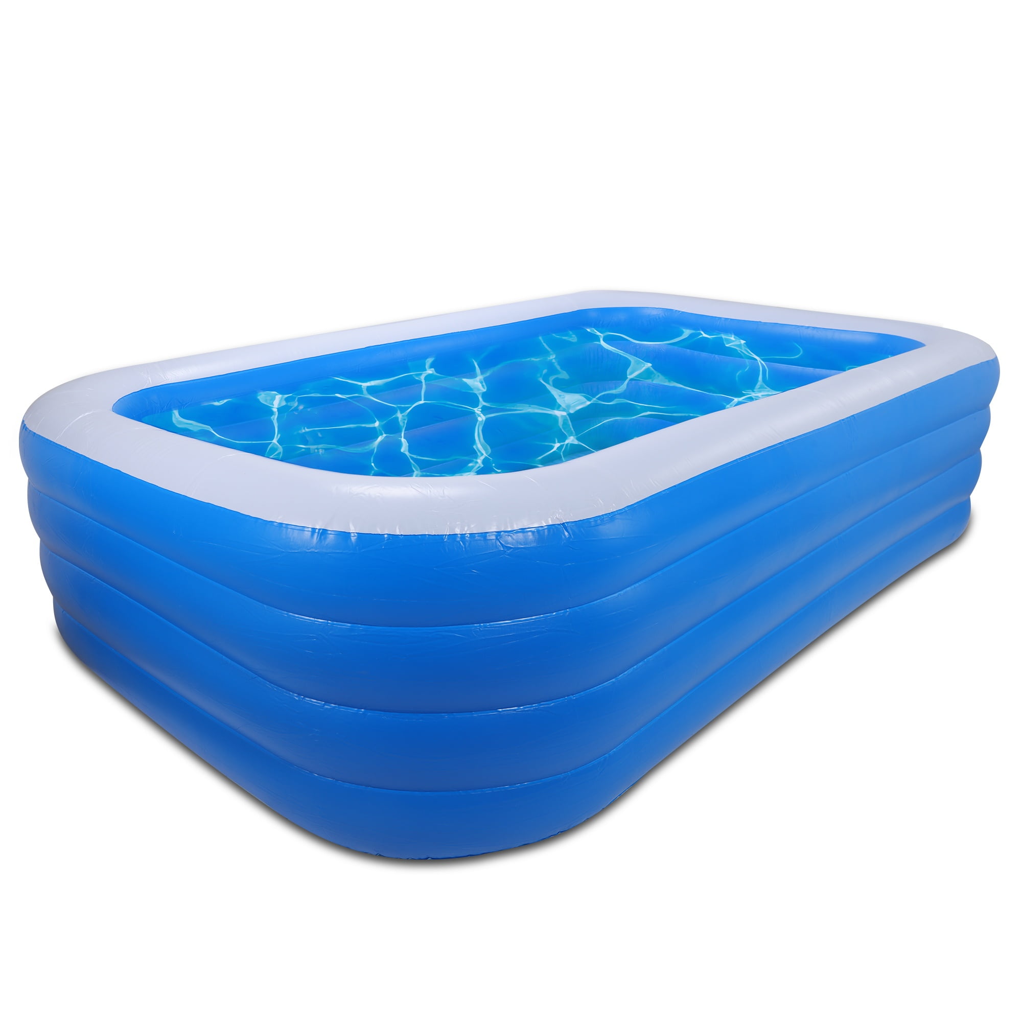 Family Swimming Pools 102" X 63" X 28" Thickened Blow Up Pool for Backyard Home Garden Lawn Indoor Outdoor
