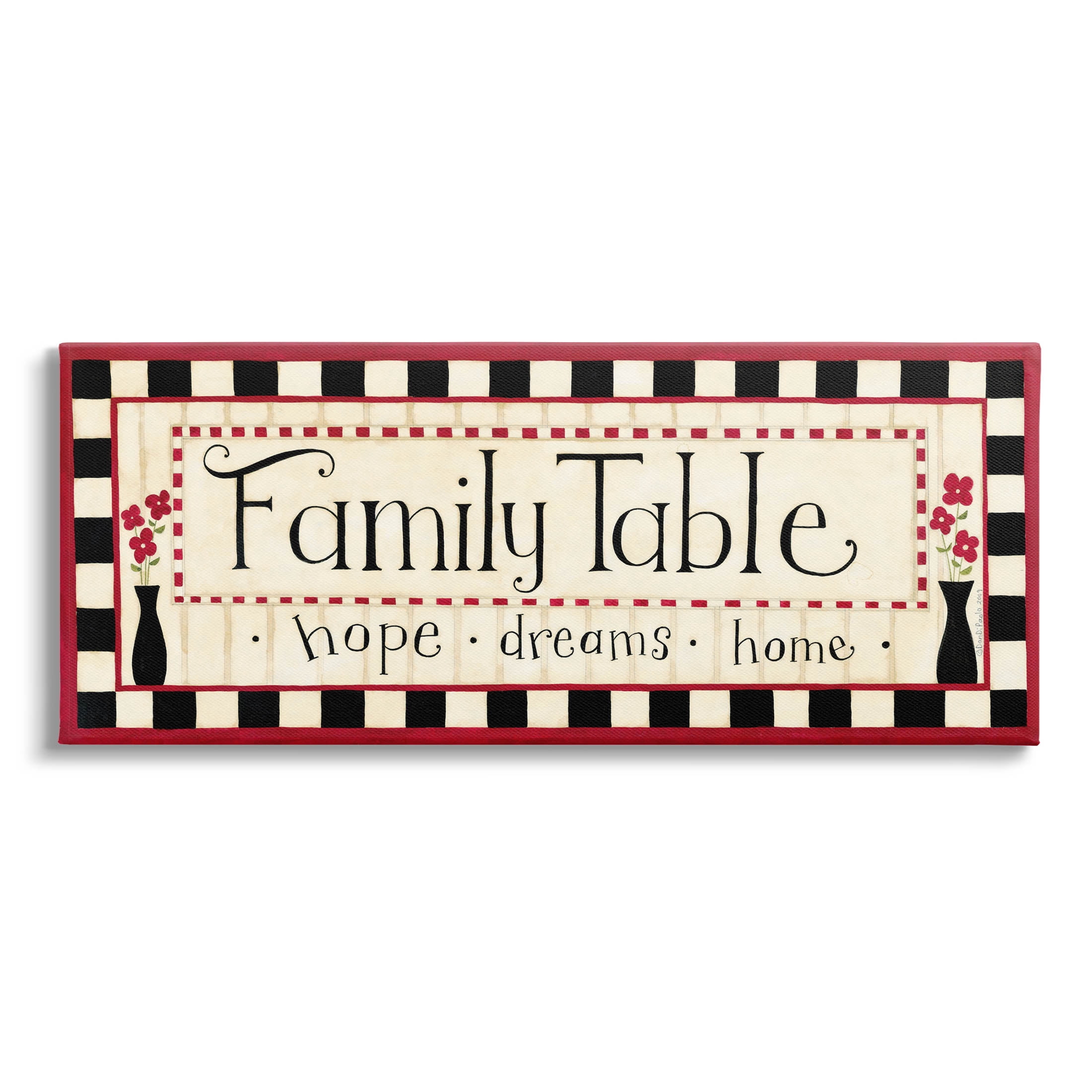 Family Table Hope Dreams Home Sign Typography Graphic Art Gallery Wrapped Canvas Print Wall Art