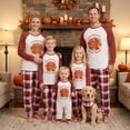 thumbnail image 1 of Family Thanksgiving Pajamas Matching Set Turkey Pattern Long Sleeve Matching PJS with Dog Vest, 1 of 10