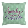 thumbnail image 1 of Family Throw Pillow Cushion Cover, Classical Polka Dots Background Creative Lettering Quote about Family, Decorative Square Accent Pillow Case, 18 X 18 Inches, Purple Violet Mint Green, by Ambesonne, 1 of 2