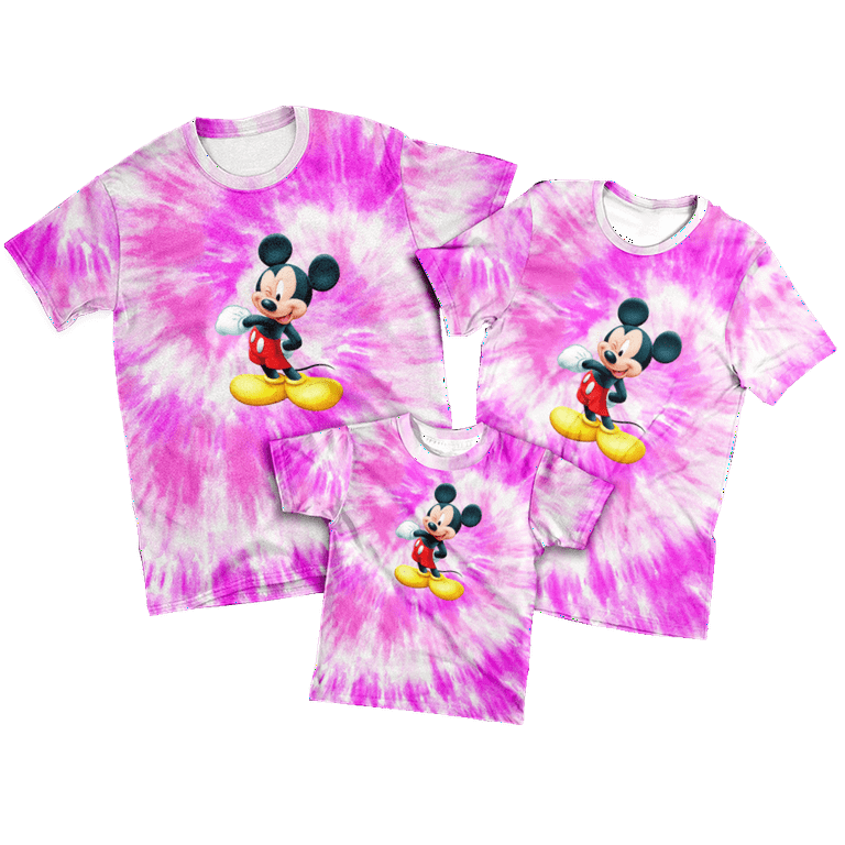 Family Tie Dye Mickey Mouse Unique Unisex Youth Kids T Shirt Personalized Family Vacation Trip Shirts Gift for Family Walmart