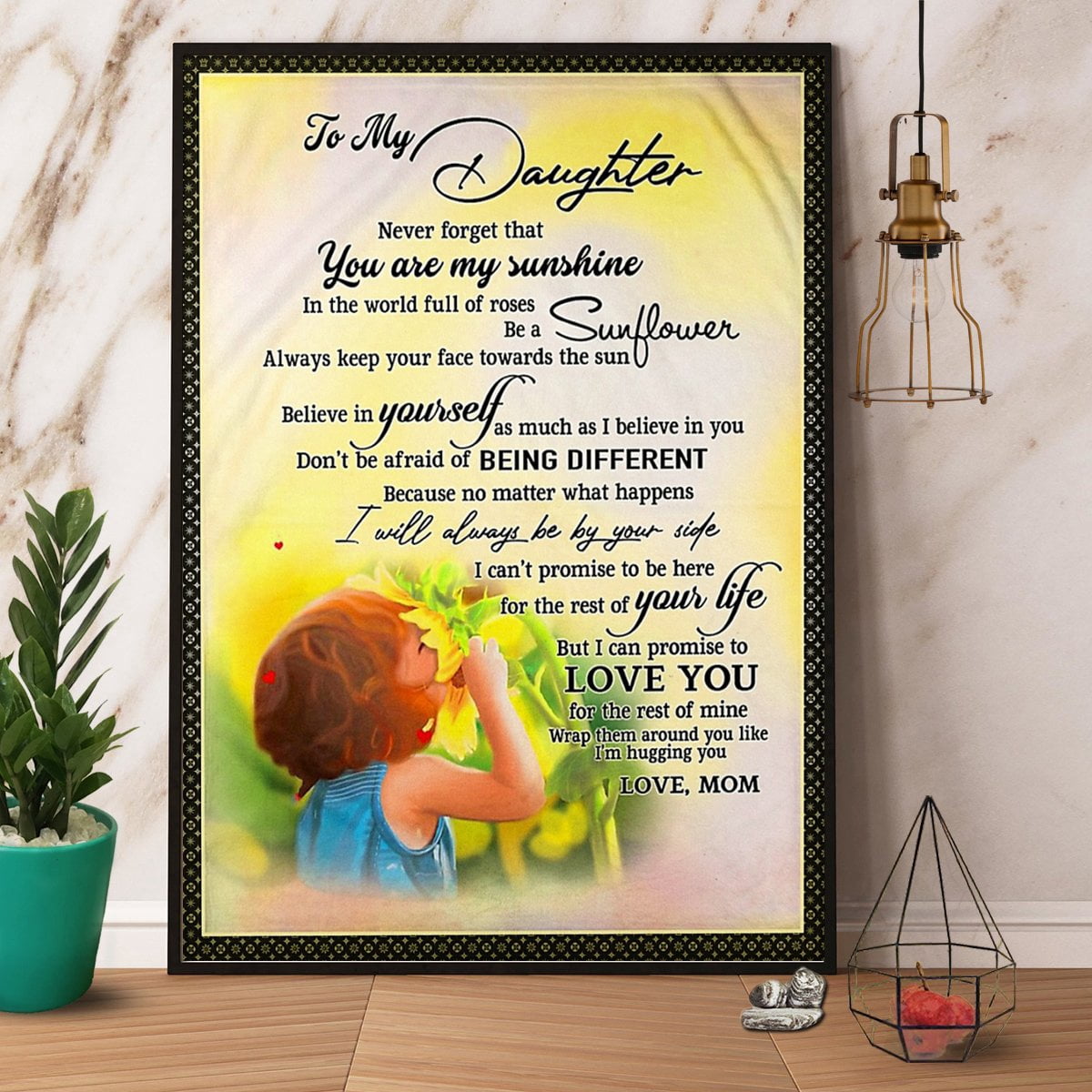 Family To My Daughter I Will Always Be By Your Side Hugging You Paper ...