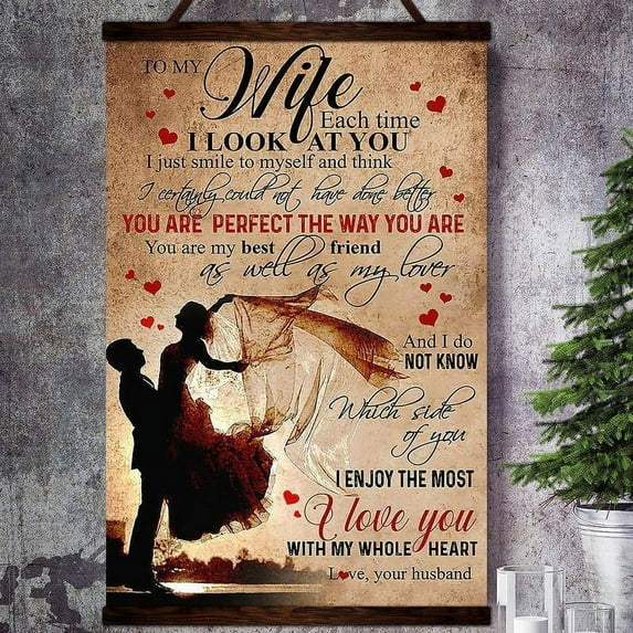 Family To My Wife You Satin Poster Wall Art Decor 11 x 17 Inch Poster