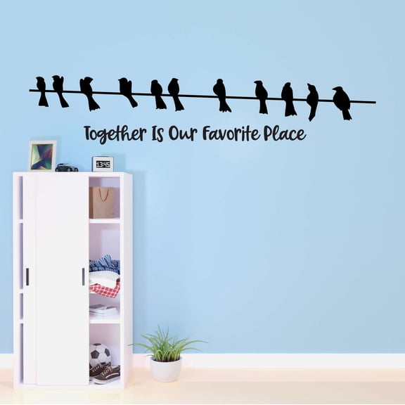 Family Together is our Favorite Place Cute Quotes & Sayings Wall Decal Decoration Family bond motivational Vinyl Wall Art Decal Lasts Years and Easily Removable - Size: 10 In(W) x 2 In(H)