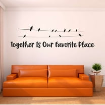 Family Together is our Favorite Place Cute Quotes & Sayings Wall Decal Decoration Inspirational Family Love Vinyl Wall Art Decal Lasts Years and Easily Removable - Size: 20 In(W) x 6 In(H)