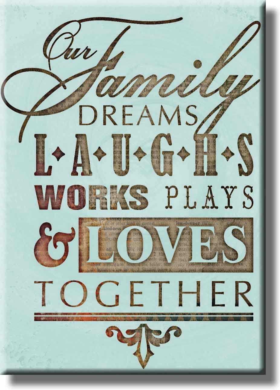 Family Together Motivational Note Picture on Stretched Canvas, Wall Art ...