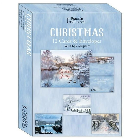Family Treasures Wholesale 259466 Winter Scenery Christmas Boxed Card, Box of 12