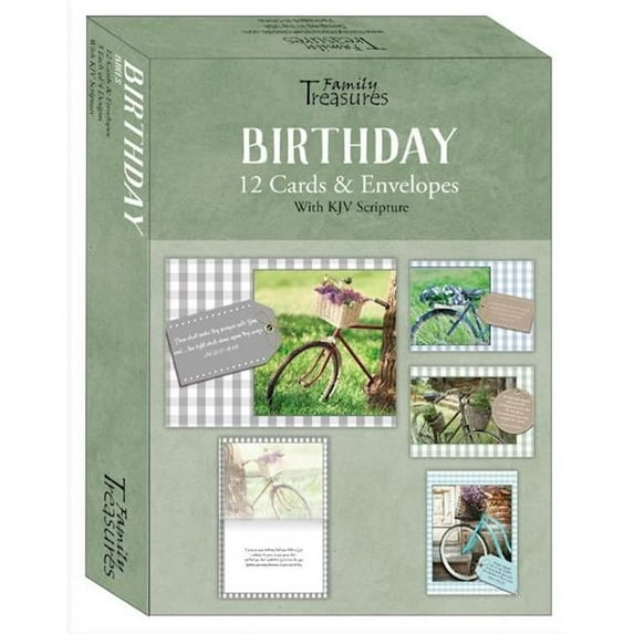 Family Treasures Wholesale 402655 Bikes Birthday Boxed Card - Box of 12
