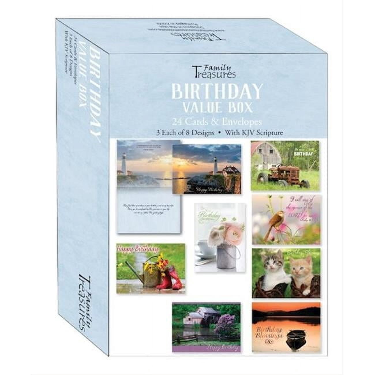 Family Treasures Wholesale 402832 Value Box Birthday Boxed Card - Pack of 24